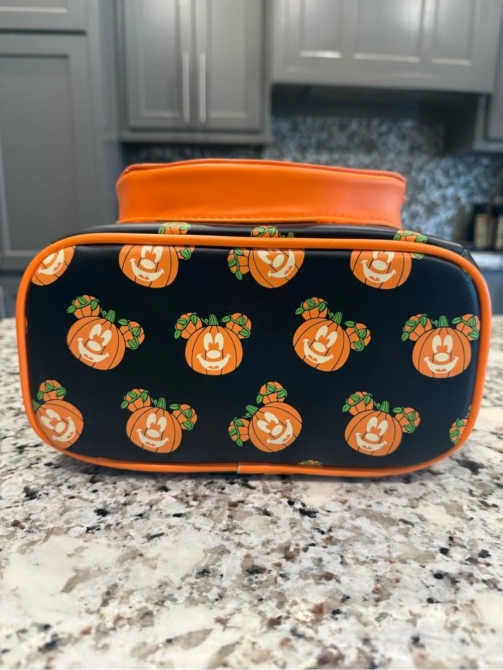 Disney Orange & Black Mickey Pumpkin Mini Backpack